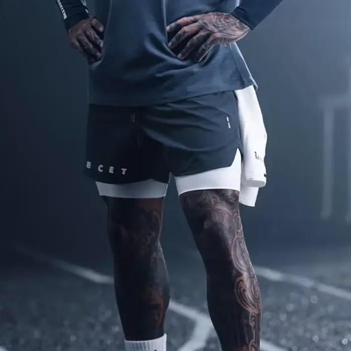 Short fitness 2 en 1 homme séchage rapide - Bas basket course musculation jogging été décontracté