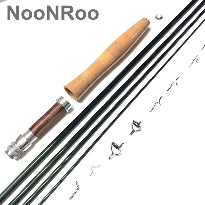 NooNRoo-Kit de pêche à la mouche à faire soi-même, très bonne action, poignée en liège de qualité A,