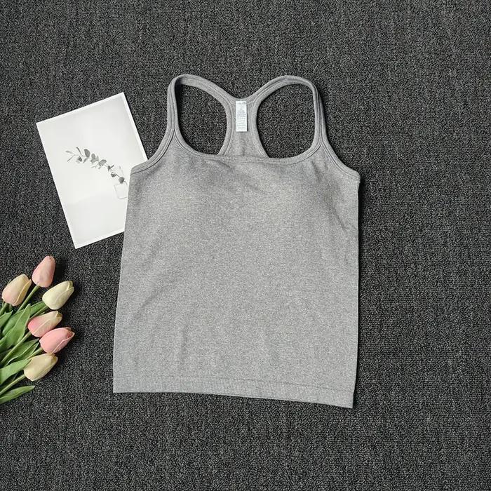Débardeur de Yoga côtelé sans manches pour femmes, débardeur de gymnastique, Push Up, gilet de Sport