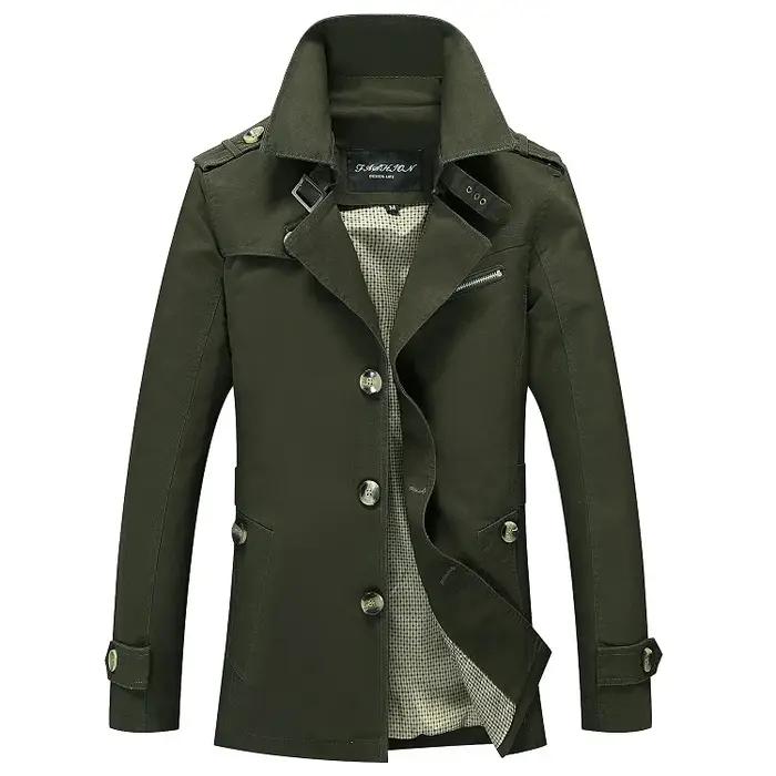 Mode hommes Trench vestes marque décontracté affaires Trench manteau hommes loisirs pardessus mâle s