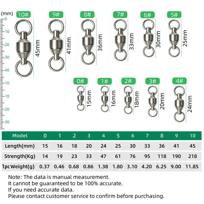 Chrdyuju-Émerillons de pêche à roulement en acier inoxydable, connecteur de baril, accessoires de pê