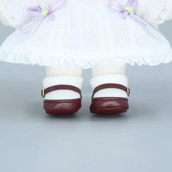 Chaussures de poupée Kpop de 20cm, bottes de princesse, chaussettes en cuir PU à la mode pour 1/12,