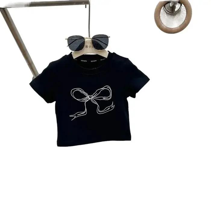 Ensemble d'été fin pour filles, jean à jambes larges et t-shirt pour adolescentes, ensemble de vêtem