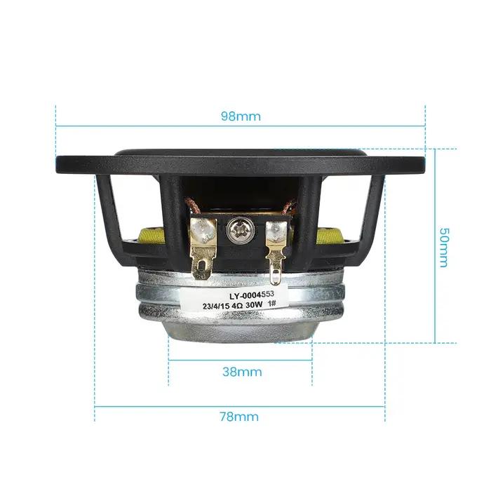 AIYIMA-Haut-parleur audio à gamme complète, 4 pouces, 4 Ohm, 30W, IPX7, étanche, cadre en aluminium,