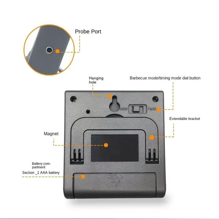 Tp700 numérique à distance sans fil alimentaire cuisine four thermomètre sonde pour barbecue gril fo