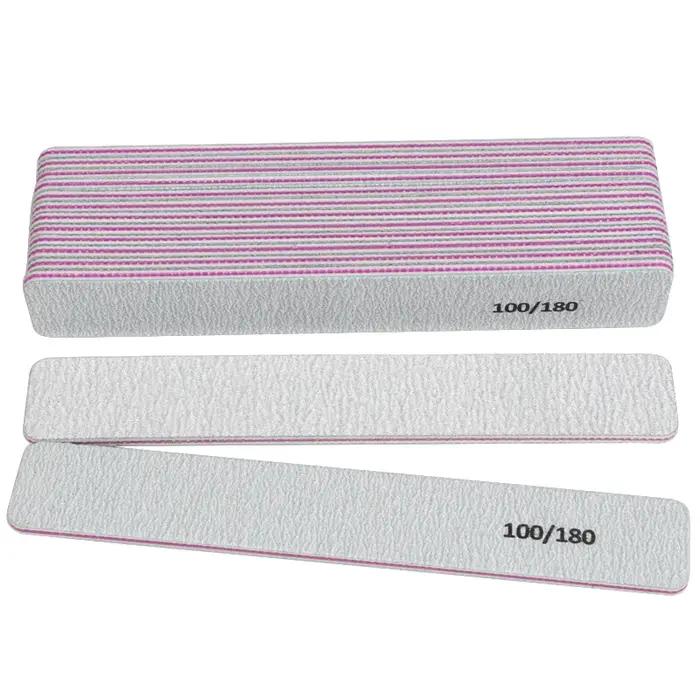 Tampon de lime à ongles gris 100/180, carré droit, Lime a Ongle, limes de ponçage pour manucure, dis