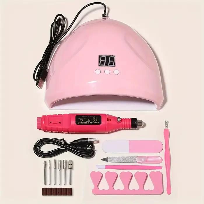 LINMANDA-Perceuse à ongles électrique USB professionnelle, kit de lime à vernis avec lampe UV LED, s