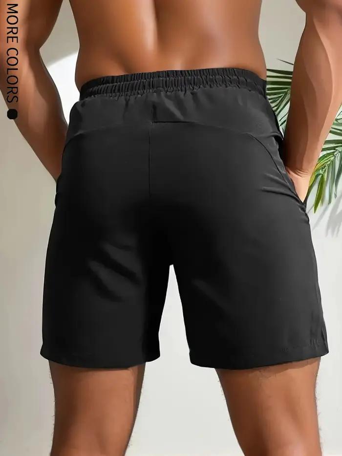 Short cinq pièces pour hommes, sport, fitness, natation, avec poches zippées, séchage rapide, décont