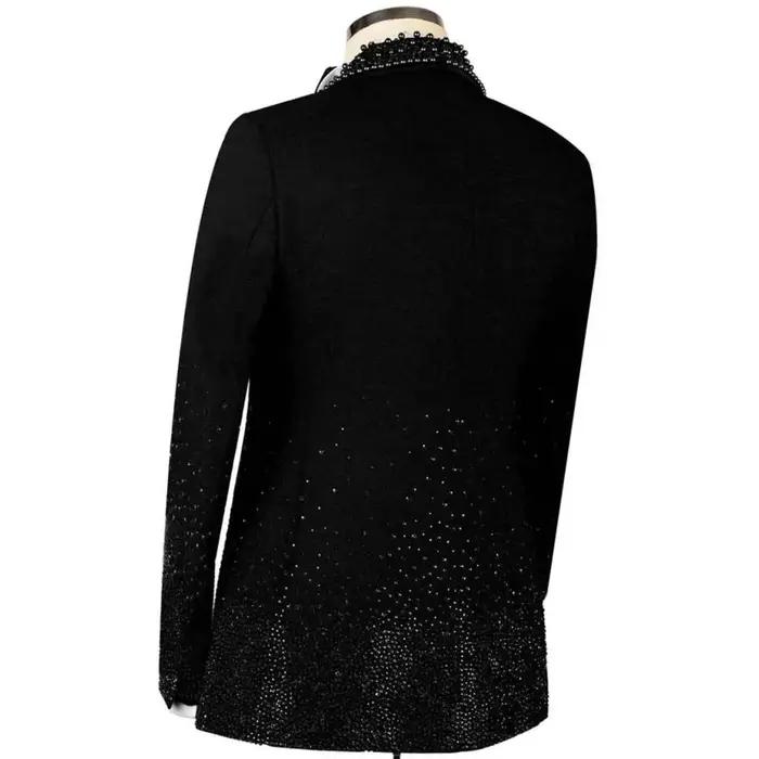 Costumes pour hommes personnalisés avec strass, ensembles 2 pièces, blazer de bal pour homme à rever