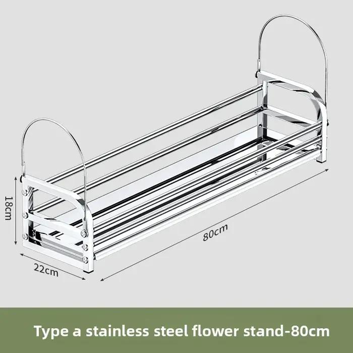 Support de fleurs en acier inoxydable pour balcon, jardinière suspendue d'extérieur, étagère, Rail d
