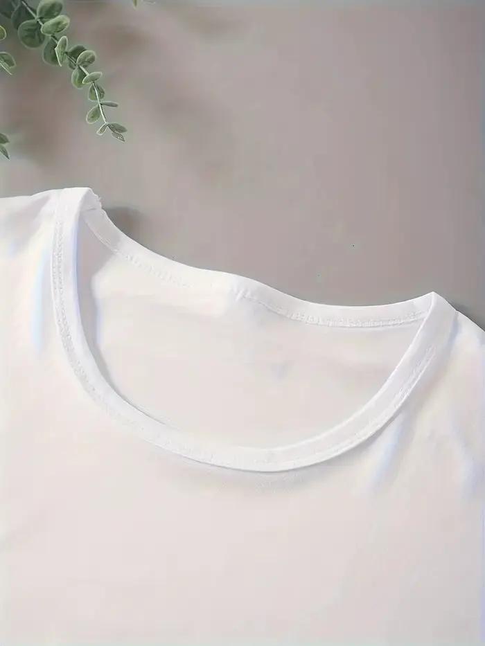 T-shirt à manches courtes pour femmes, col rond, mode coréenne, dessin animé, nouveau