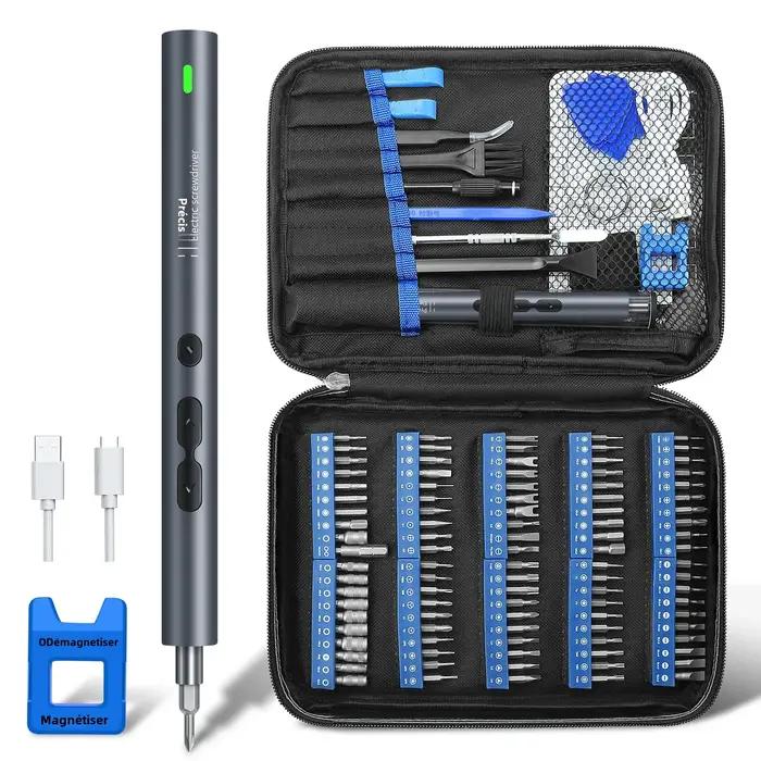 Kit de Tournevis Electriques Precisions 120 en 1 Mini Kit Rechargeable Embouts Sans Fil Telephone Portable Xiaomi Occasions Spéciales