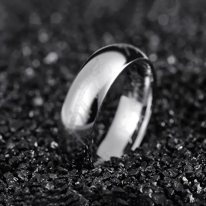 Bague sculptée dominatrice Simple en acier inoxydable, couleur or, mot de rune 3D, bagues de Couple,