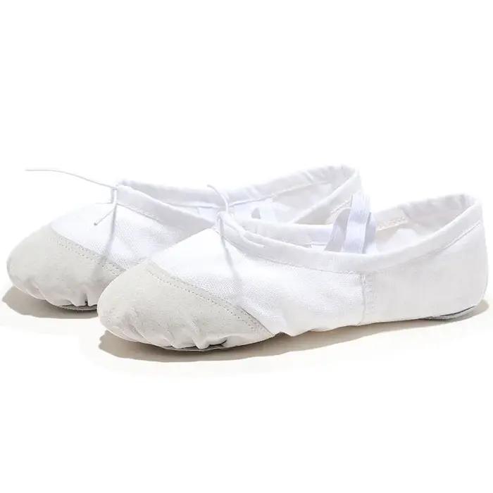 Ballerines en toile à semelle souple pour filles, pantoufles de danse de ballet pour enfants, baller