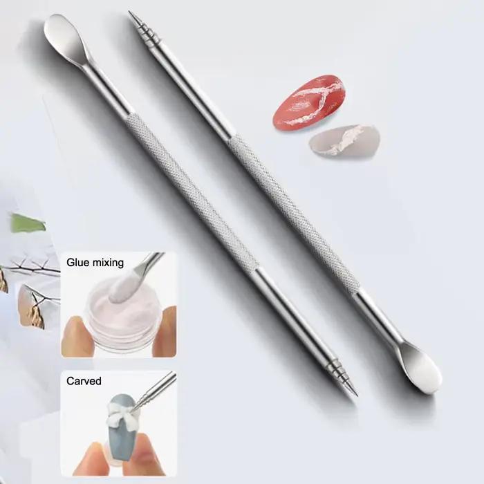 Stylo sculpté à Double extrémité pour Nail Art, 12.5cm, mélange multifonction de vernis Gel, stylo c