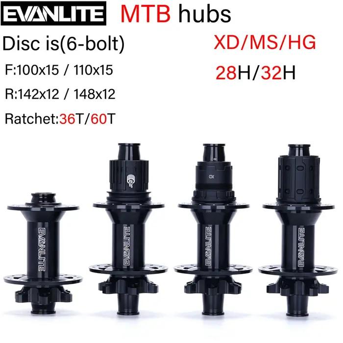 EVANLITE-Coude de moyeu VTT, Structure à cliquet, Six N64.Dt350, 240, 28H, 32H, Hg, xd, MS, 141x10,