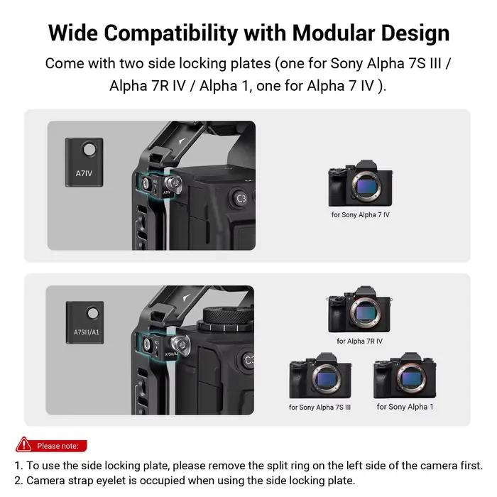SmallRig Alpha7 V Cage Kit pour Sony A7 IV A7m4 Caméra Cage Rig pour Sony Alpha 7 V/7R V/7 IV/7S III