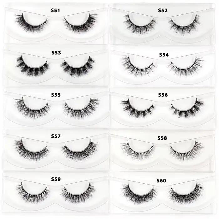 LEHUAMAO10/100 paires de cils de vison en gros doux moelleux court faux cils extension de cils natur