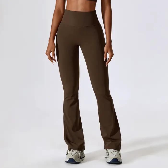 Leggings évasés taille haute femme - Pantalon de yoga et danse latine - Fitness et gym confortable