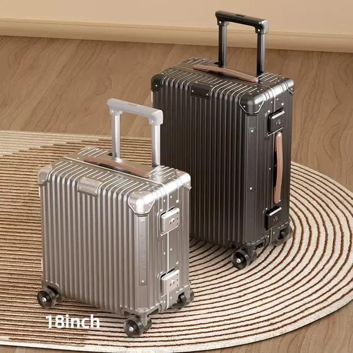 Valise de luxe matériau PC de haute qualité avec cadre en aluminium boîtier de chariot à verrouillag