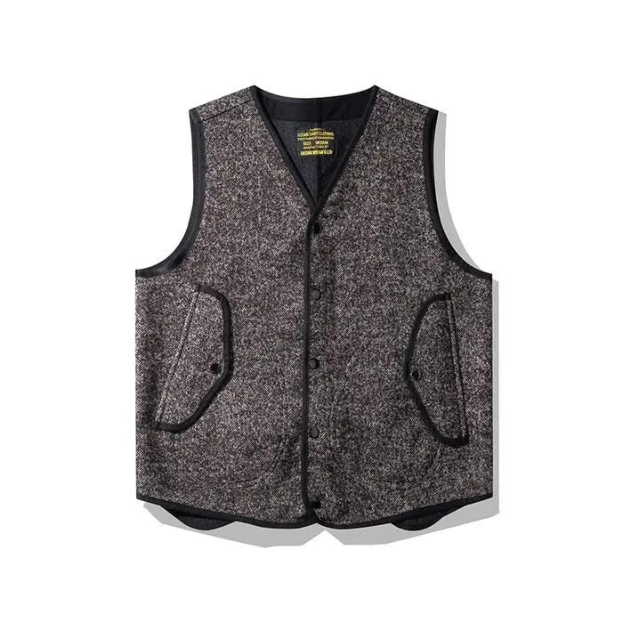 OKONKWO AMEKmp I-Gilet en Peluche Chaud à Col en V, Fleur Grossière Britannique, Voyage en Plein Air