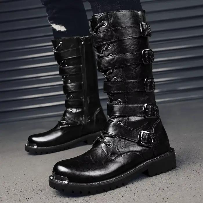 Bottes de moto montantes décontractées pour hommes, bottes de travail de protection de sécurité, ext