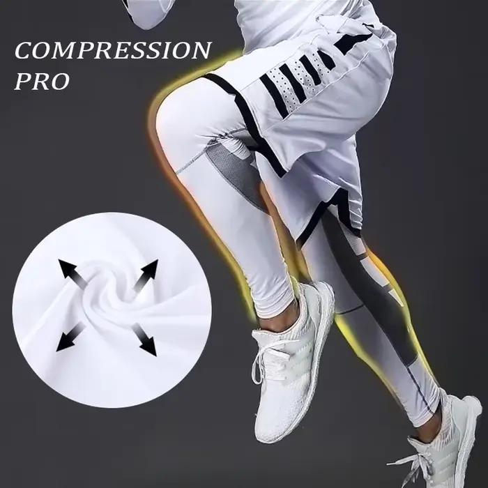 Pantalon de Compression en Lycra pour homme, cyclisme, course, basket-ball, football, élasticité, co