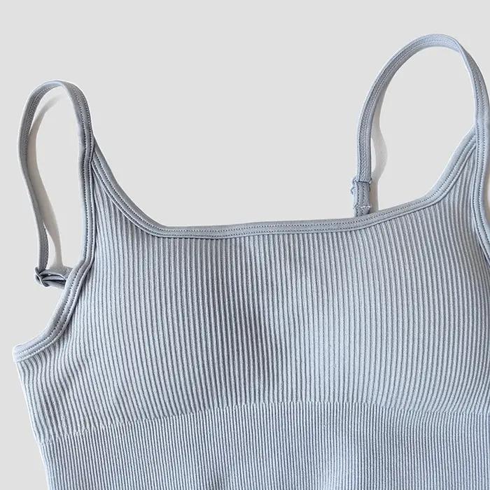 Haut court femme sexy sans couture soutien-gorge dos nu yoga gym fitness débardeur sport