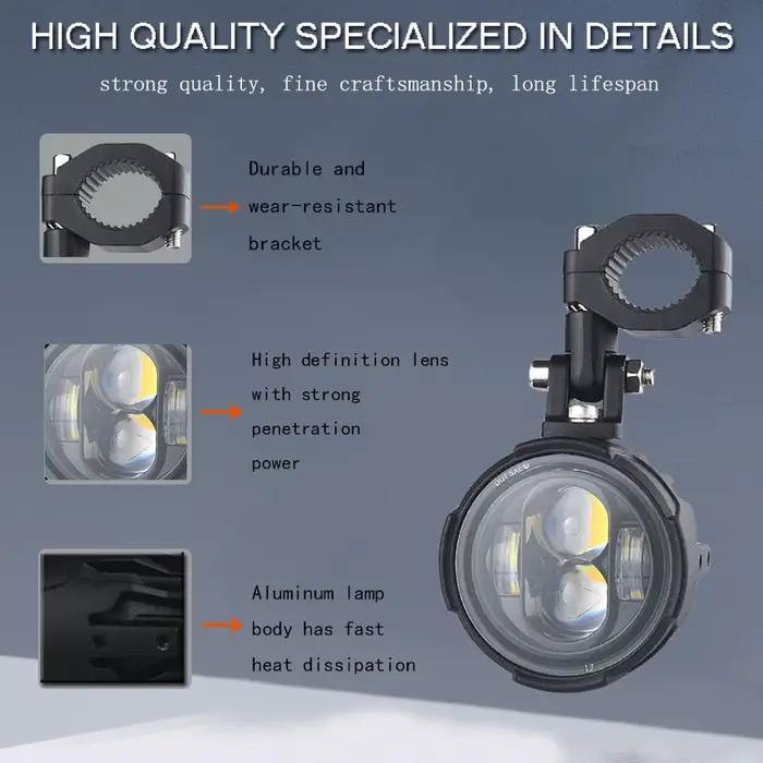 Phares antibrouillard LED pour moto, budgétaire de conduite auxiliaire, lampe de sauna, clignotant d