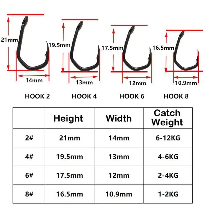 Hameçons de pêche à la carpe, 20 pièces, crochets à griffes, revêtement en PTFE, hameçons à yeux en