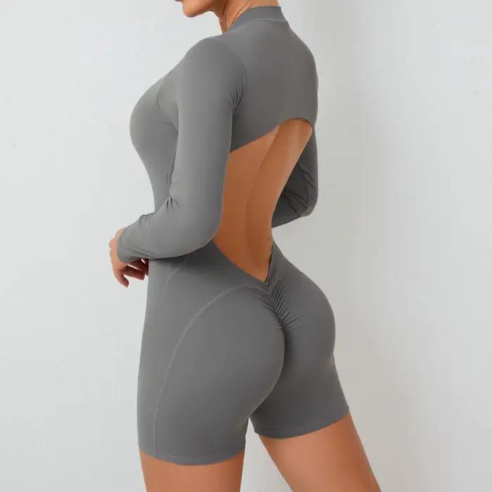 Ensemble de vêtements de yoga pour femmes leggings taille haute haut une pièce survêtement de gymnastique sans couture tenues d'entraînement de fitness occasionnels de sport et de bien-être