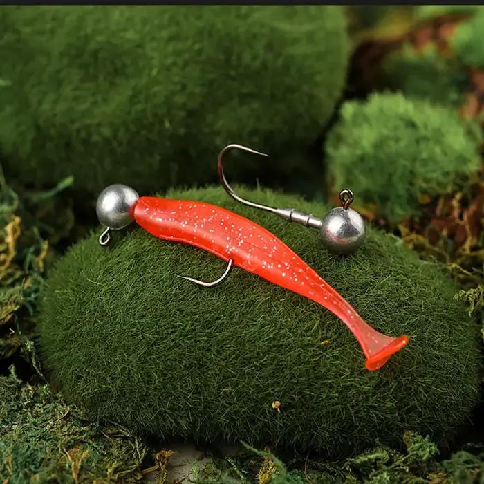 Crochet de tête de gabarit de pêche à filetage de vis, pour leurre souple, crochet à ver, crochets d