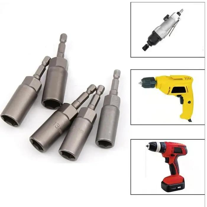 1 pièces 8 10 12 14 17 mm de longueur universel boulon écrou douilles jeu d'embouts clé électrique p