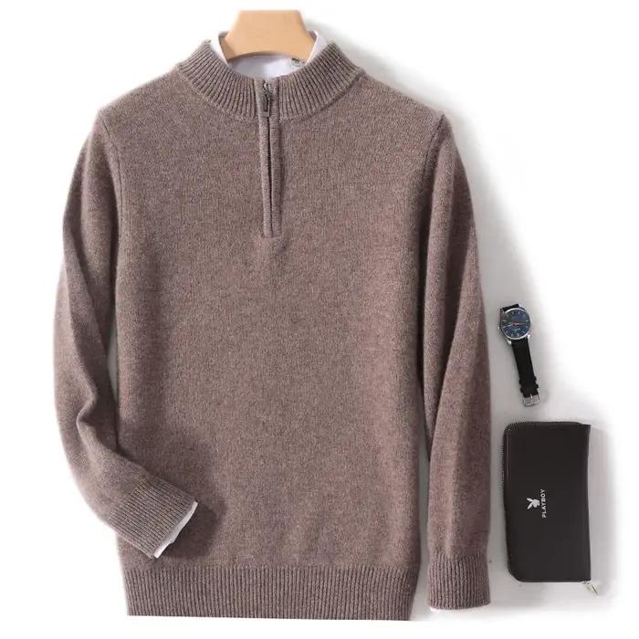 Pull en tricot décontracté pour hommes, 2024 pure laine, vêtements classiques, vent anglais, solide,