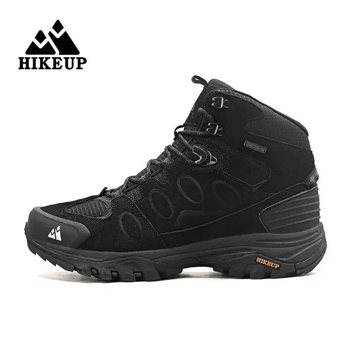 HIKEUP-Bottes de randonnée en daim pour hommes, chaussures de plein air à lacets, bottes de sport ch