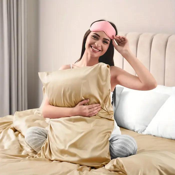 Taie d'oreiller en satin pour cheveux, housse de coussin soyeuse et douce, similaire à InjPillow, pe