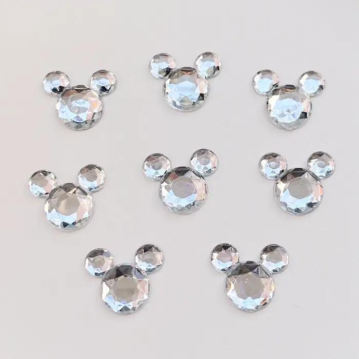 Strass en cristal en forme d'animal blanc, 30 pièces/lot, bijoux à faire soi-même, décoration à dos