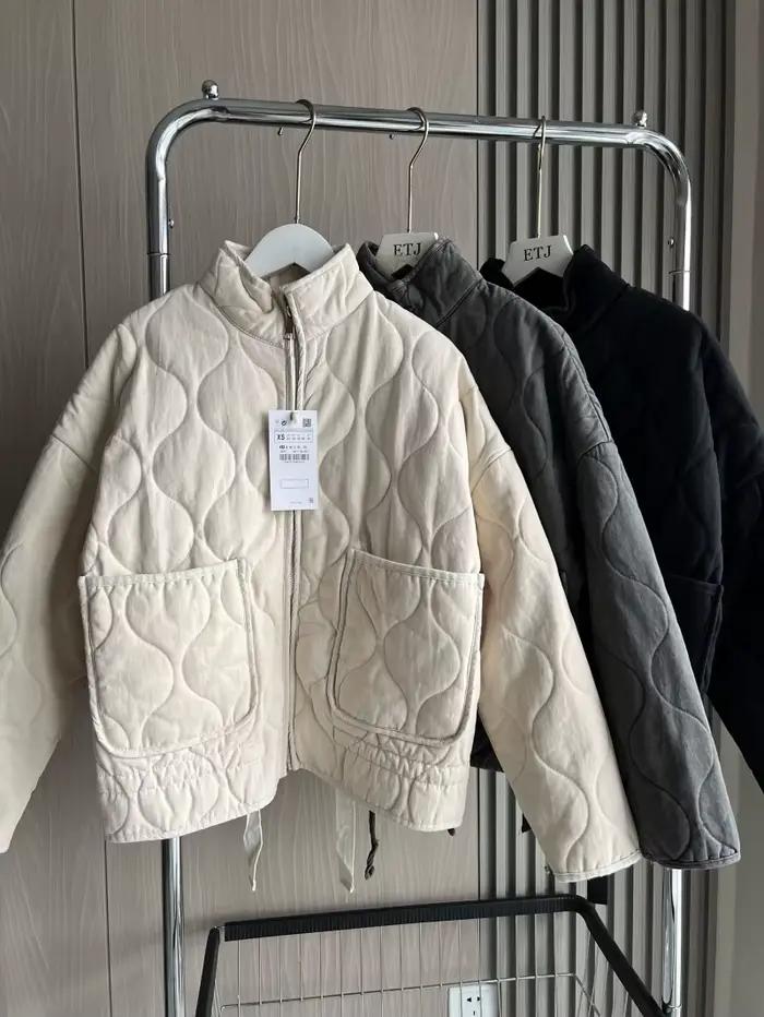 Manteau matelassé en polyester pour femme, nouvelle collection 2026, style vintage, en rayonne Lenzi