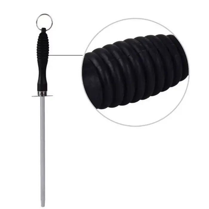 Tige d'affûtage de couteaux professionnelle en acier au carbone de 26cm, broyeur de couteaux Durable