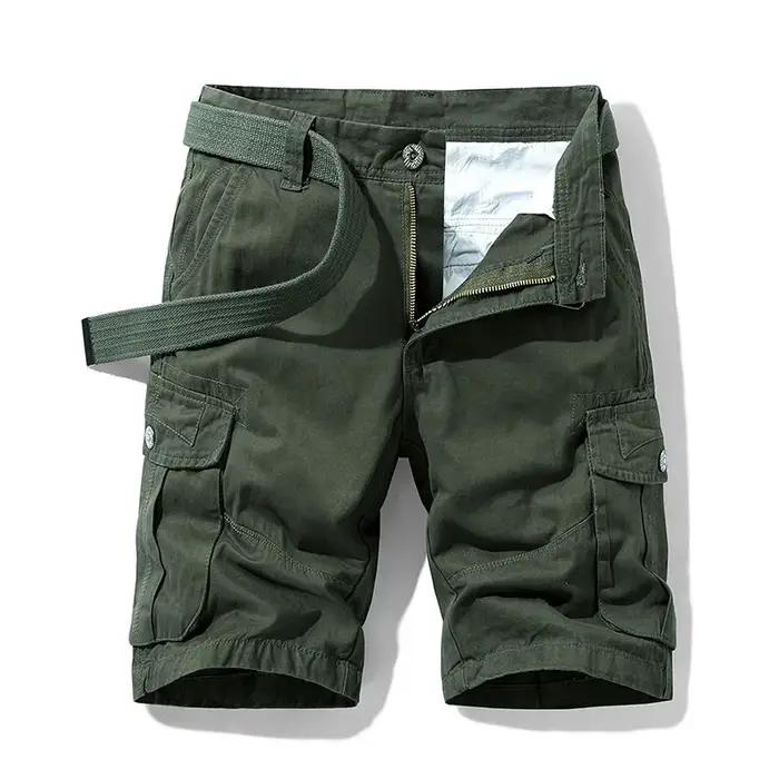 Short Cargo militaire Baggy multi-poches pour hommes, en coton kaki, tactique, pantalon court 30-38,