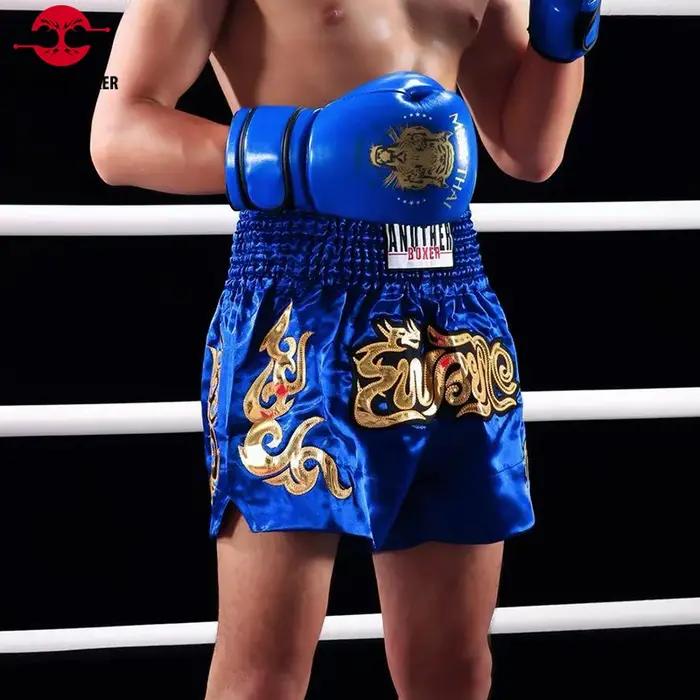 Short Muay Thai 2025 short de boxe thaïlandais femmes hommes enfant broderie Kickboxing pantalon d'e