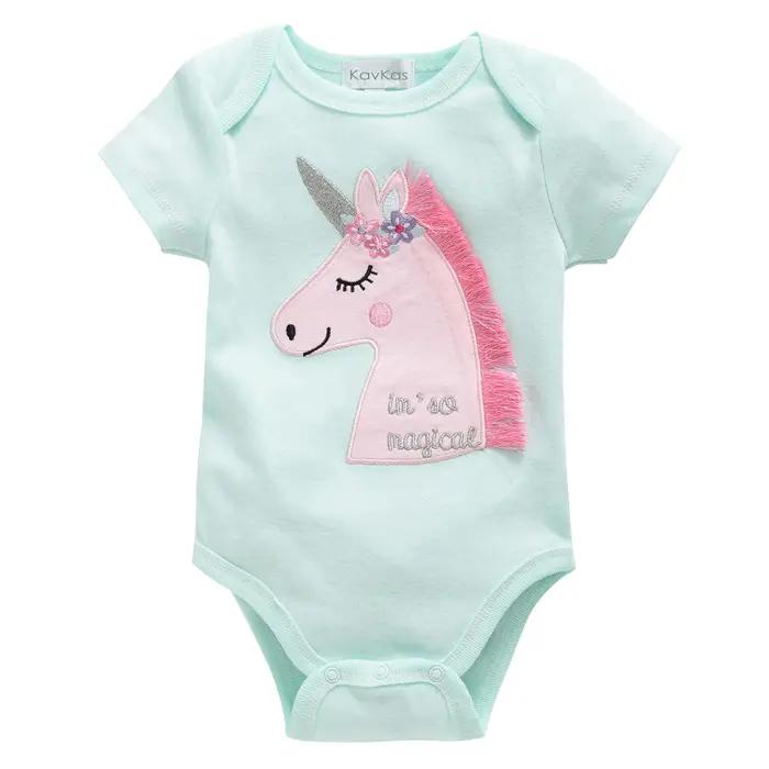 Ensemble de 3 pièces pour bébés filles nouveau-nés, combinaison licorne pour bébés filles, vêtements