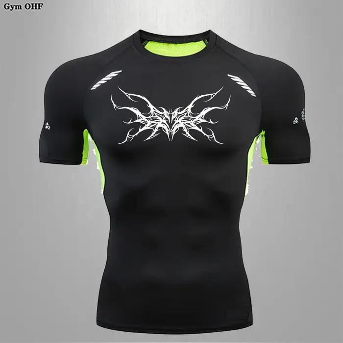 T-shirt compression homme minceur été - Chemise sport fitness salle gym séchage rapide confortable