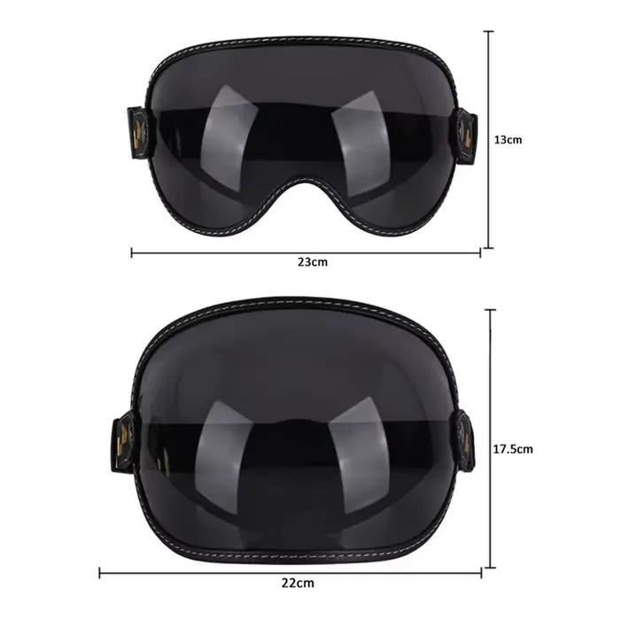 SOMAN – demi-casque de moto, rétro, visage ouvert, Vintage, bouclier à bulles, visière, lentille, lu