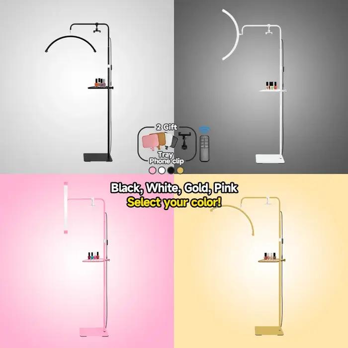 Extensions de Cils LED avec Logo Gratuit, 23 Pouces, 45W, Télécommande, Design Demi-Lune, Lampe de L