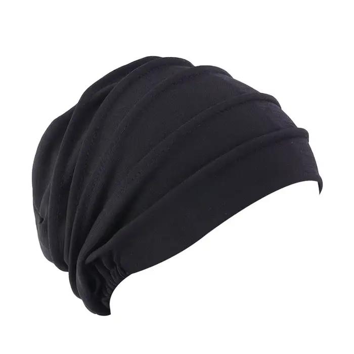 Femmes coton Slouch Bonnet chimio casquette couleur unie Bonnet intérieur Hijabs casquette musulman