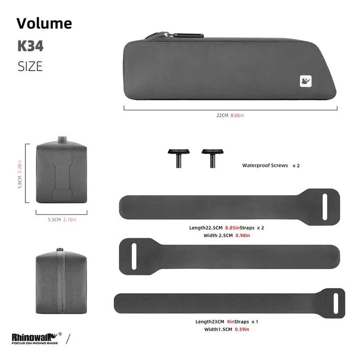 Rhinowalk – sac pour Tube supérieur de vélo, avec boulon monté et sangle, étanche, aérodynamique, fa