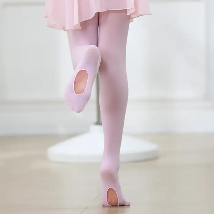 Collants de Ballet princesse pour bébés filles, collants de danse à haute élasticité avec trou, bas