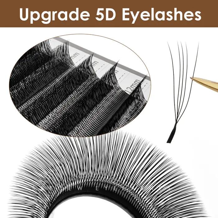 SEEDEW 5 étuis/Lot Extensions de cils 5D en forme de U naturel doux 5D U cils Premium vison faux cil