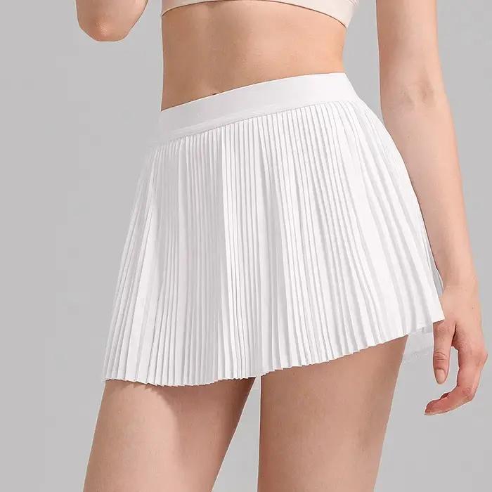 Jupes de sport plissées pour femmes, Tennis, course à pied, taille haute, Yoga, Fitness, courte, Gym